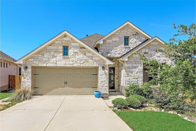 view of front of house with a garage