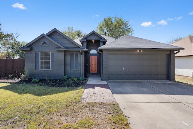 single story home with a front yard