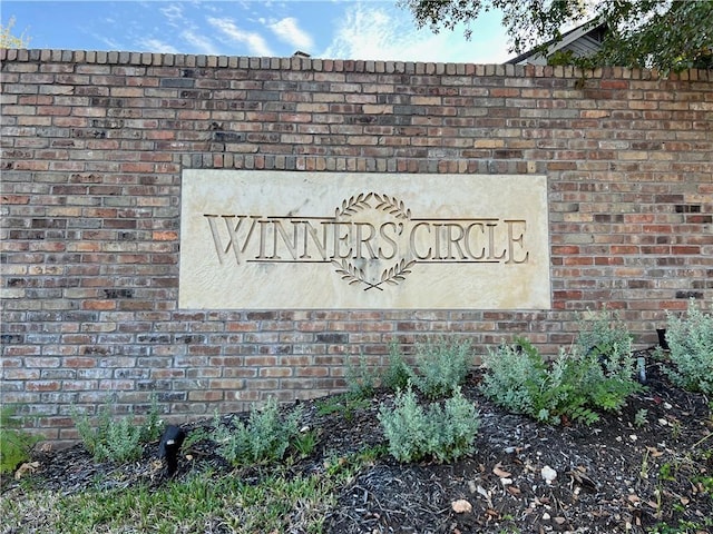 view of community sign