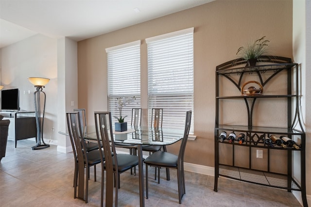 view of tiled dining area