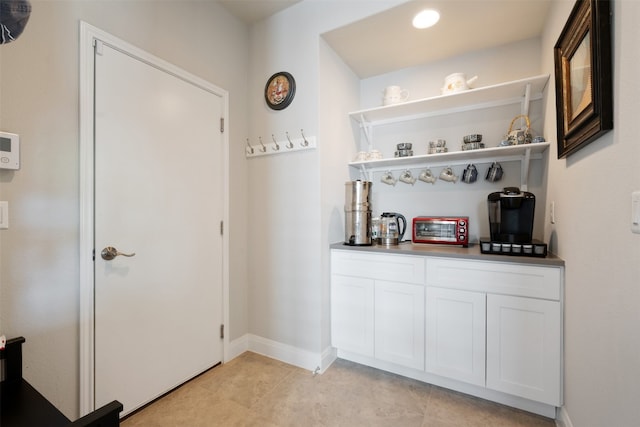 bar with white cabinets