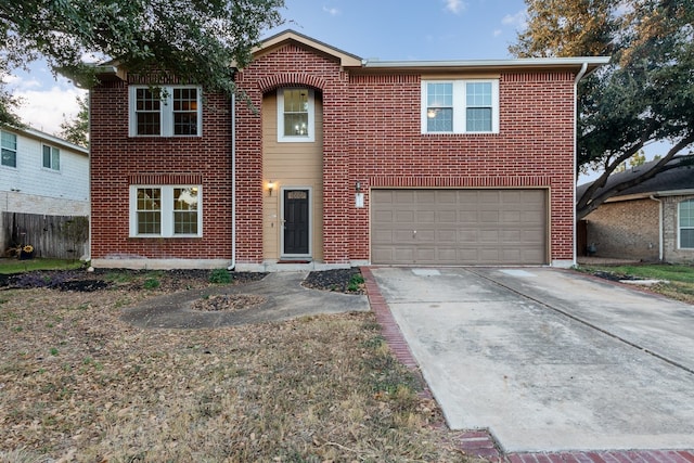 view of front of property featuring a garage