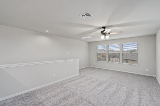 132 Scenic Hills Cir, Georgetown, TX 78628 - carpeted empty room with ceiling fan, baseboards, and recessed lighting