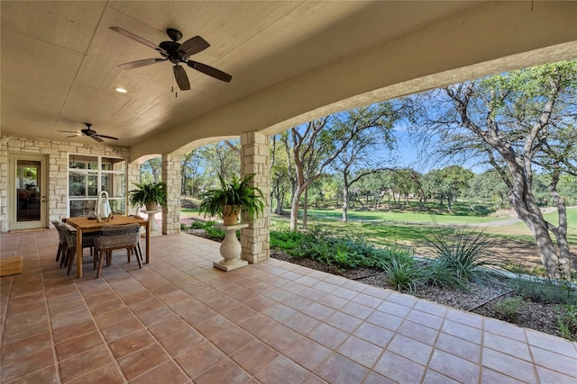 view of patio / terrace with ceiling fan