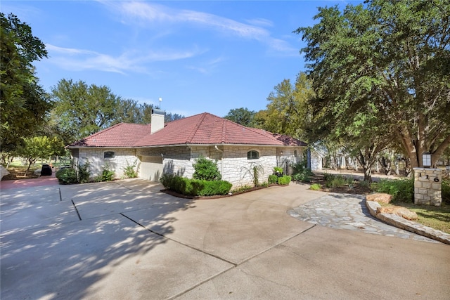 exterior space featuring a garage