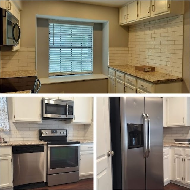 kitchen with backsplash and appliances with stainless steel finishes