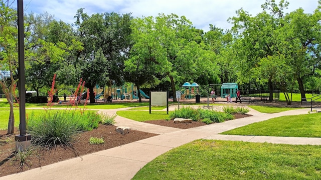 surrounding community featuring a lawn