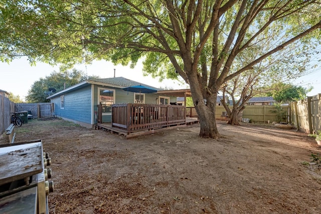 view of yard featuring a deck