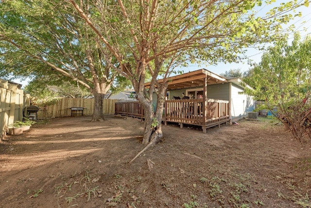 view of yard featuring a deck