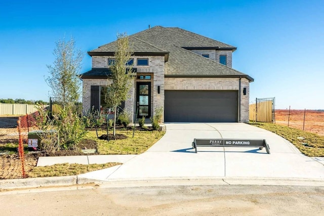 view of front of house with a garage