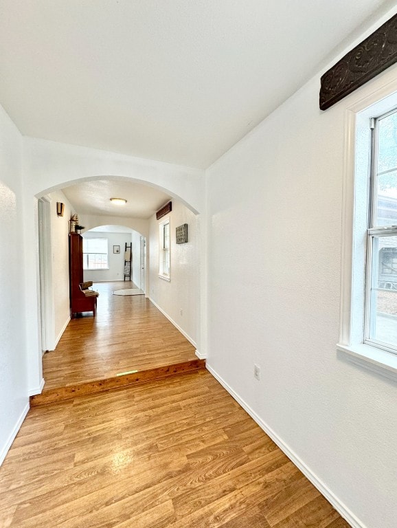 hall featuring light wood-type flooring