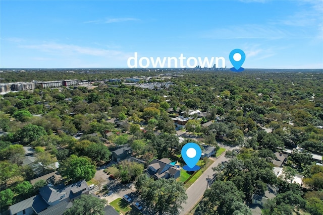 2717 Geraghty Ave, Austin, TX 78757 - aerial overview of property's location featuring a heavily wooded area