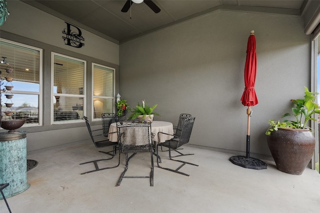 view of patio / terrace featuring ceiling fan