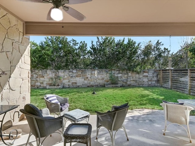 7405 Senger Pl, Austin, TX 78726 - view of patio / terrace featuring a ceiling fan