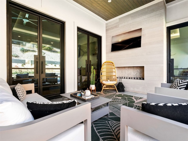 view of patio / terrace with outdoor lounge area and french doors