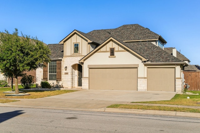 view of front facade with a garage