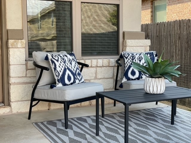 balcony with a patio