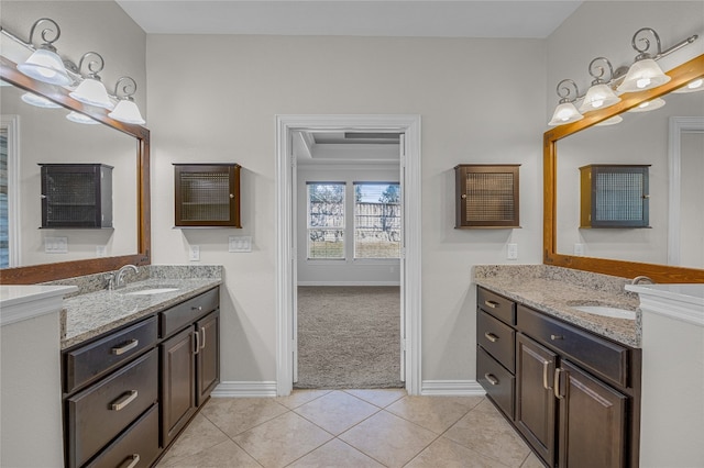 bathroom featuring vanity and tile patterned floors