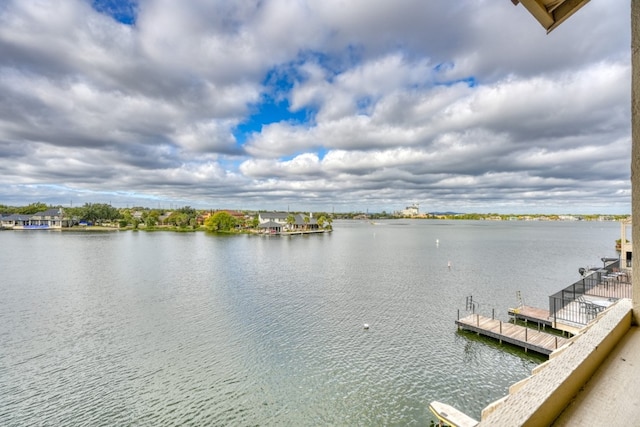 water view with a boat dock