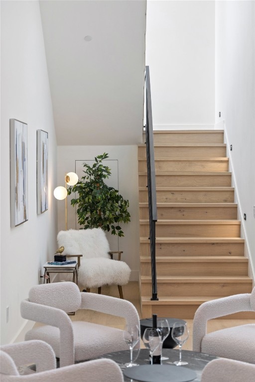 interior space featuring lofted ceiling