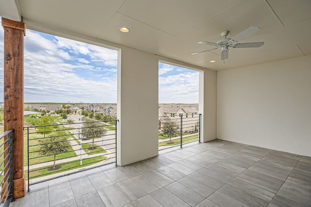 view of patio featuring a balcony