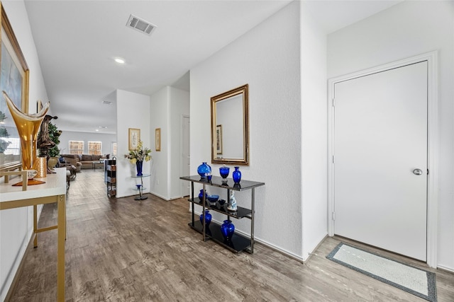 entrance foyer with wood-type flooring