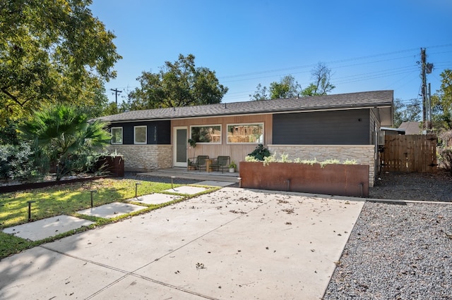 view of single story home