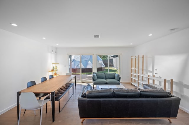 living room featuring hardwood / wood-style floors