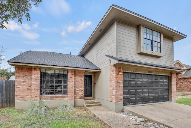 view of front of house with a garage