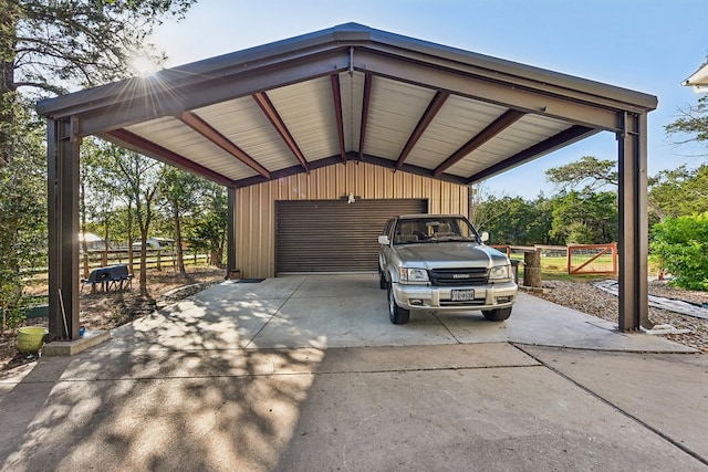 exterior space with a carport