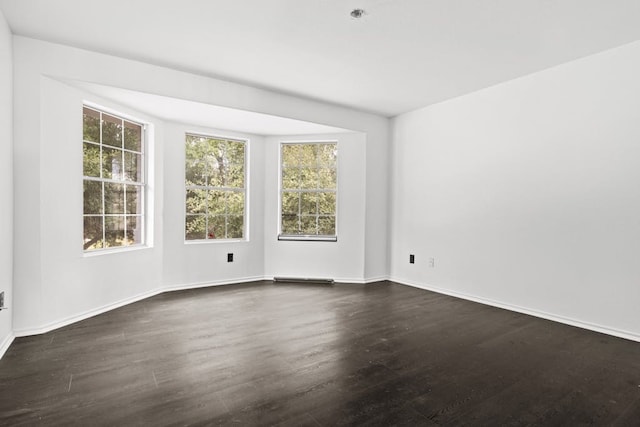 unfurnished room featuring dark hardwood / wood-style flooring