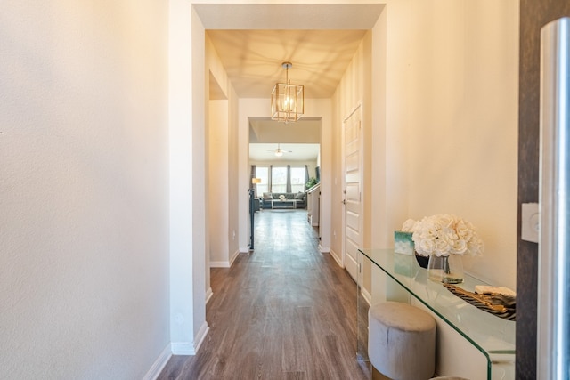 hallway featuring hardwood / wood-style floors