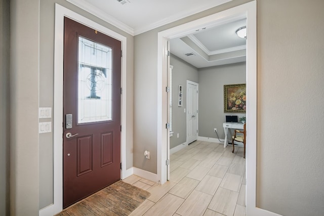 foyer entrance with crown molding