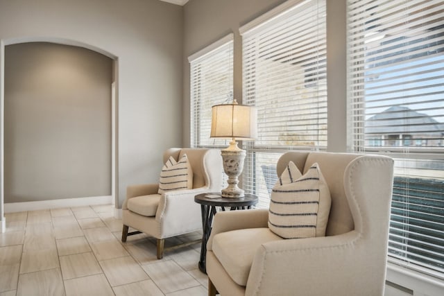 sitting room featuring a wealth of natural light