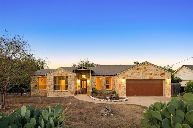 view of front of home featuring a garage