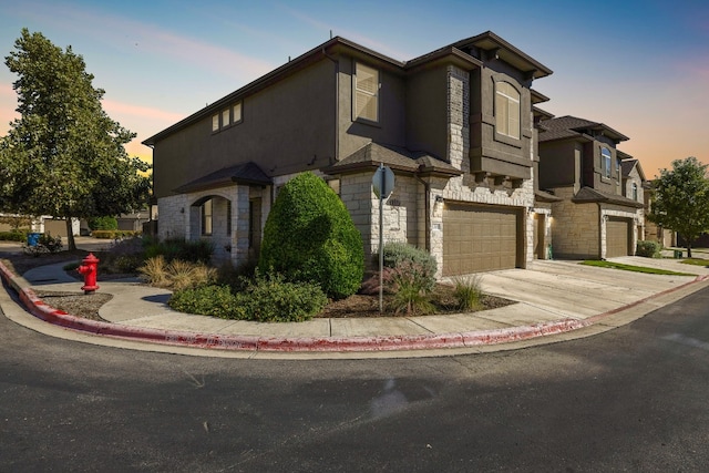 view of front of house featuring a garage