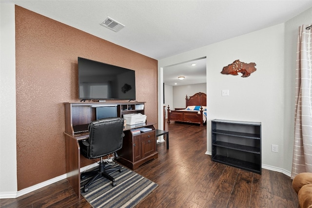 office featuring dark wood-type flooring