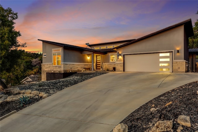 view of front of house featuring a garage