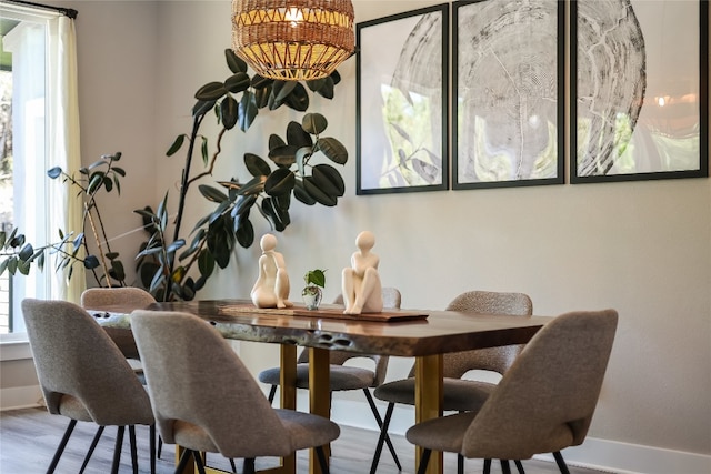 dining room featuring wood-type flooring