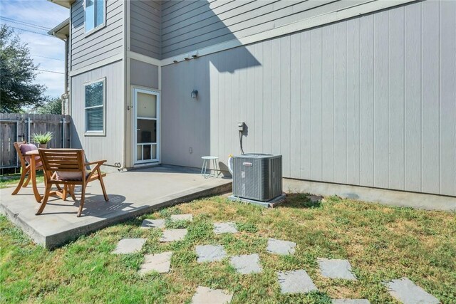 view of patio / terrace featuring central AC unit