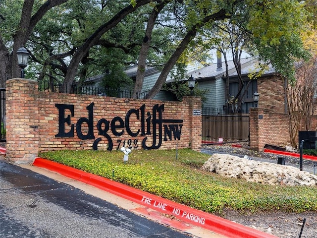 view of community sign