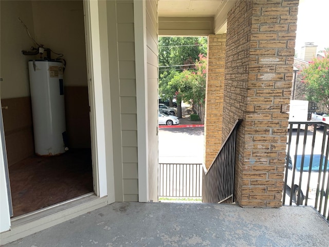 balcony with water heater