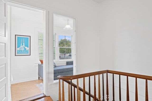 entryway with hardwood / wood-style floors