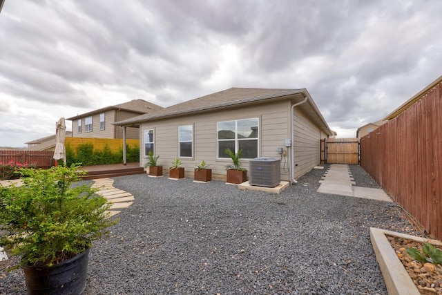 exterior space featuring a patio and central air condition unit