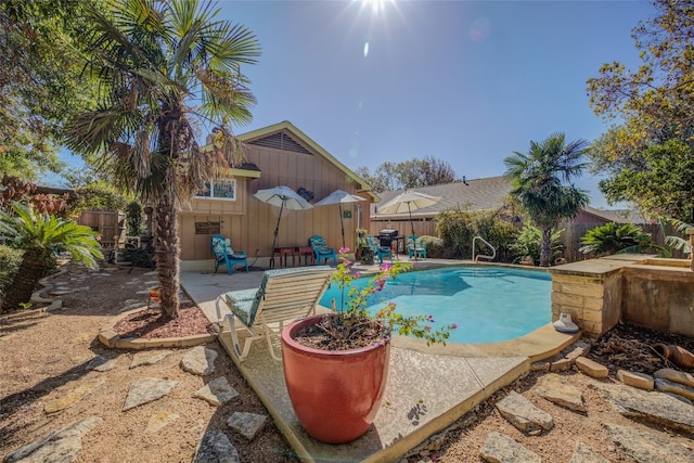 view of pool featuring a patio area