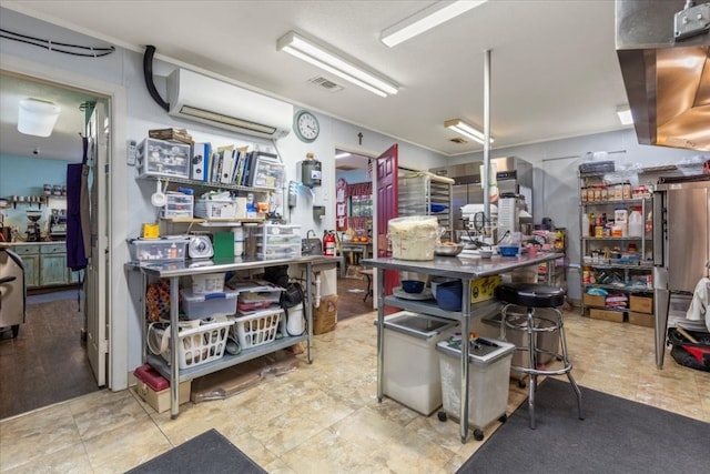 kitchen with a wall mounted AC