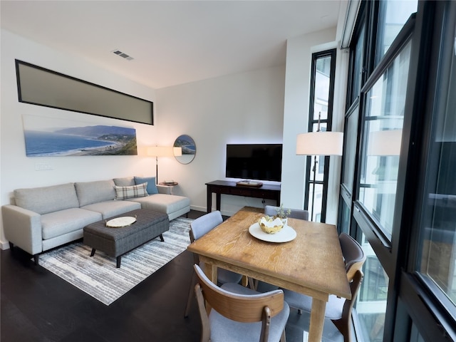 living room featuring wood-type flooring