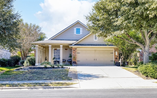 view of front facade with a garage