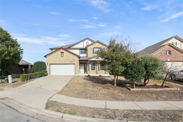 view of front of house with a garage