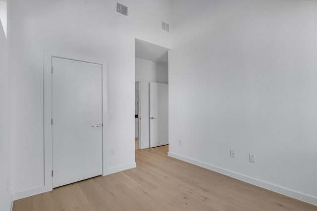 unfurnished bedroom featuring light hardwood / wood-style floors